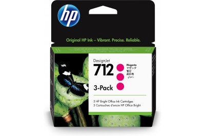 HP 712 3-pack 29-ml Magenta DesignJet Ink Cartridge