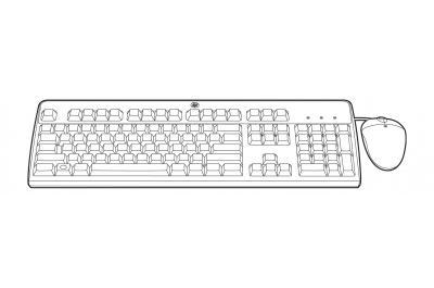 Hewlett Packard Enterprise 631346-B21 keyboard Mouse included USB AZERTY French Black