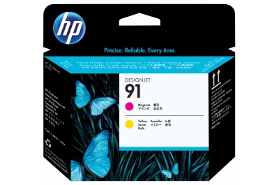 HP 91 Magenta and Yellow DesignJet Printhead