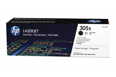 HP 305X 2-pack High Yield Black Original LaserJet Toner Cartridges