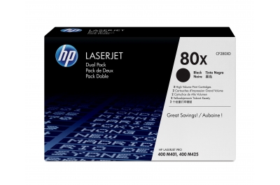 HP 80X 2-pack High Yield Black Original LaserJet Toner Cartridges