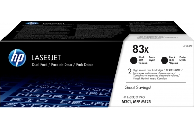 HP 83X 2-pack High Yield Black Original LaserJet Toner Cartridges