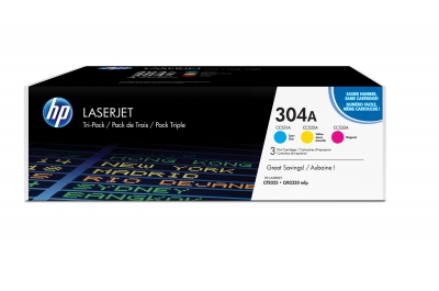 HP 304A 3-pack Cyan/Magenta/Yellow Original LaserJet Toner Cartridges