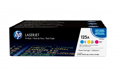 HP 125A 3-pack Cyan/Magenta/Yellow Original LaserJet Toner Cartridges