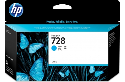 HP 728 130-ml Cyan DesignJet Ink Cartridge