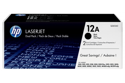 HP 12A 2-pack Black Original LaserJet Toner Cartridges