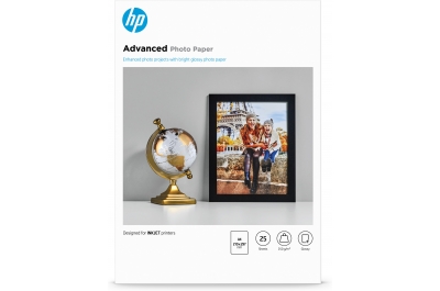 HP Advanced Photo Paper, Glossy, 250 g/m2, A4 (210 x 297 mm), 25 sheets