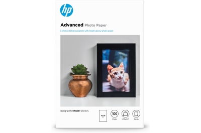 HP Advanced Photo Paper, Glossy, 250 g/m2, 10 x 15 cm (101 x 152 mm), 100 sheets